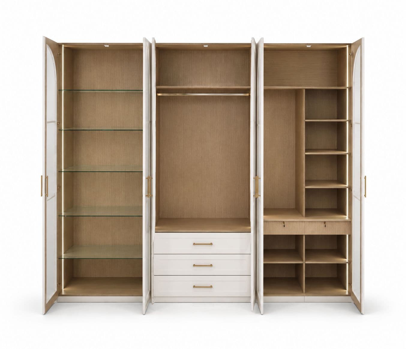 Image 12 for 45006 Bedroom Set Size 72x78 With Hydraulic Storage 2 Bed Side Table + 6 Door Wardrobe (BTM)(WF OTD)