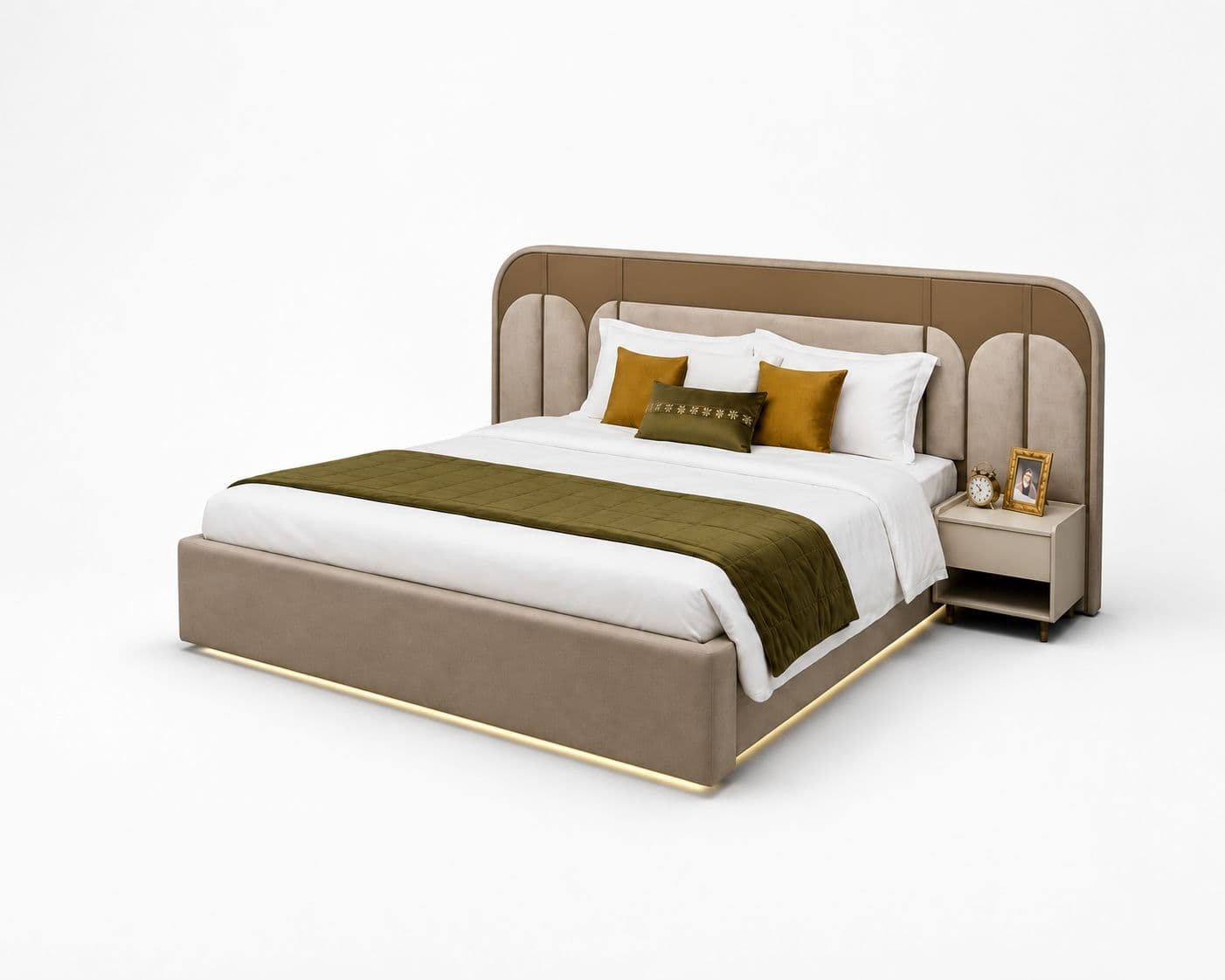 Image 5 for 45006 Bedroom Set Size 72x78 With Hydraulic Storage 2 Bed Side Table + 6 Door Wardrobe (BTM)(WF OTD)
