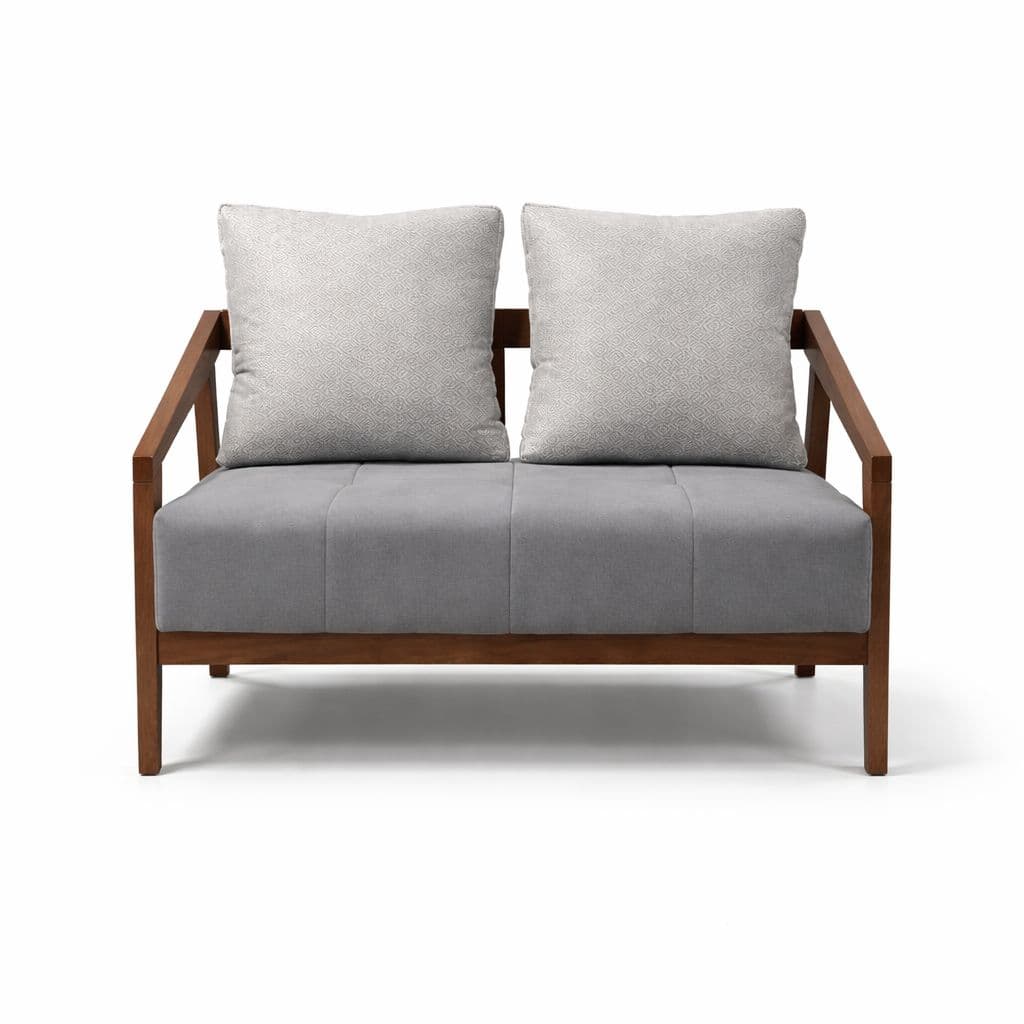 Image 7 for Ghana Teak 3+2+1 Seater Sofa Suede Fabric (HYD)(BWD)(BTM)