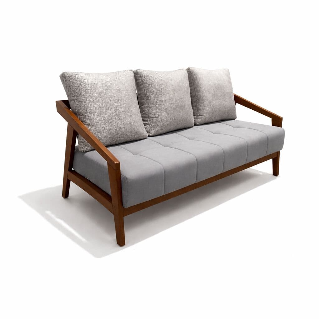 Image 5 for Ghana Teak 3+2+1 Seater Sofa Suede Fabric (HYD)(BWD)(BTM)