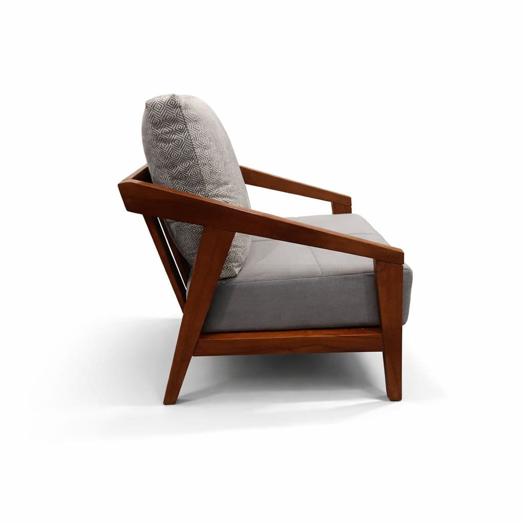 Image 10 for Ghana Teak 3+2+1 Seater Sofa Suede Fabric (HYD)(BWD)(BTM)