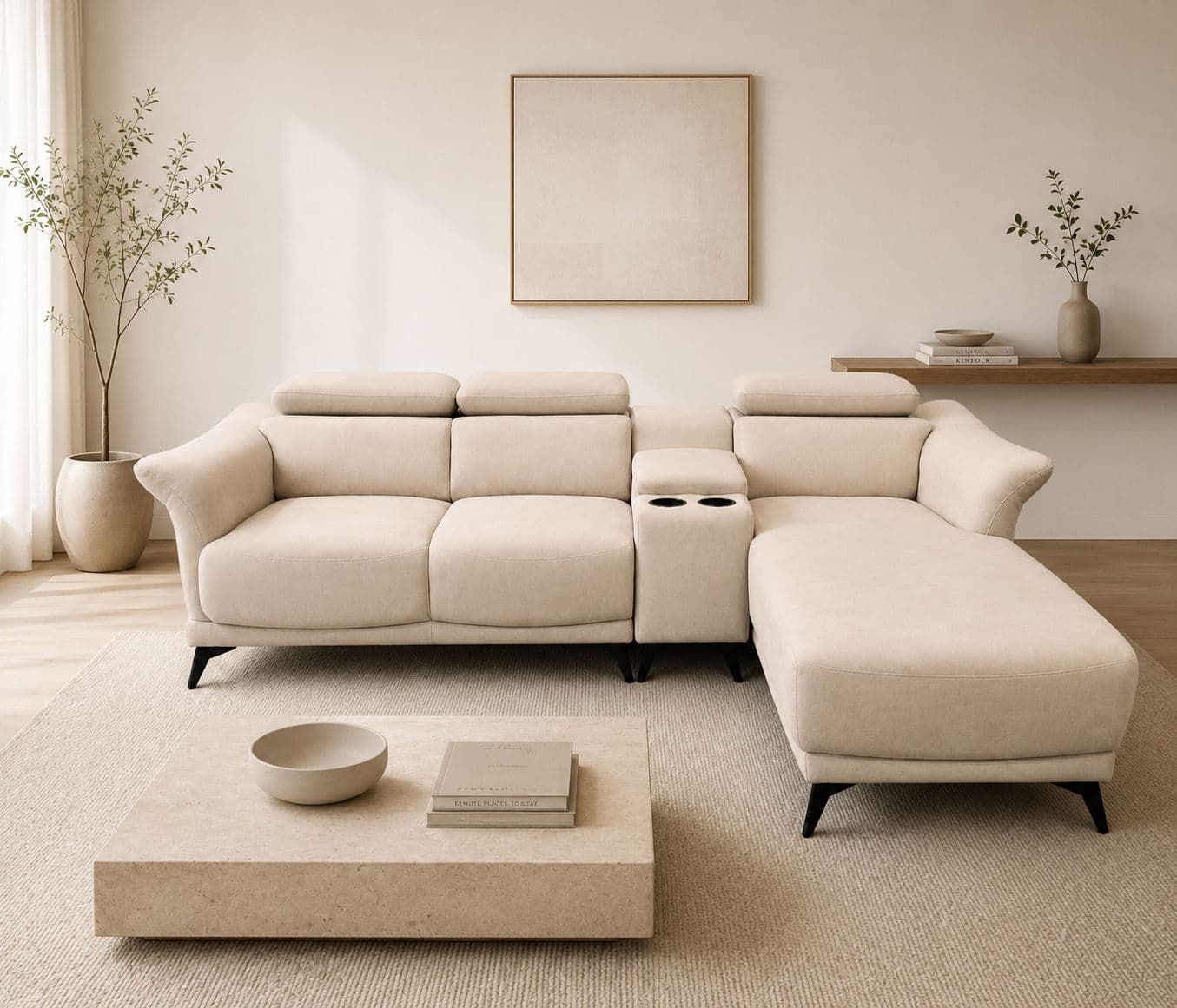 Image 1 for Topaz Sofa Set 3+2 Seater Fabric With Solid Neem Wood