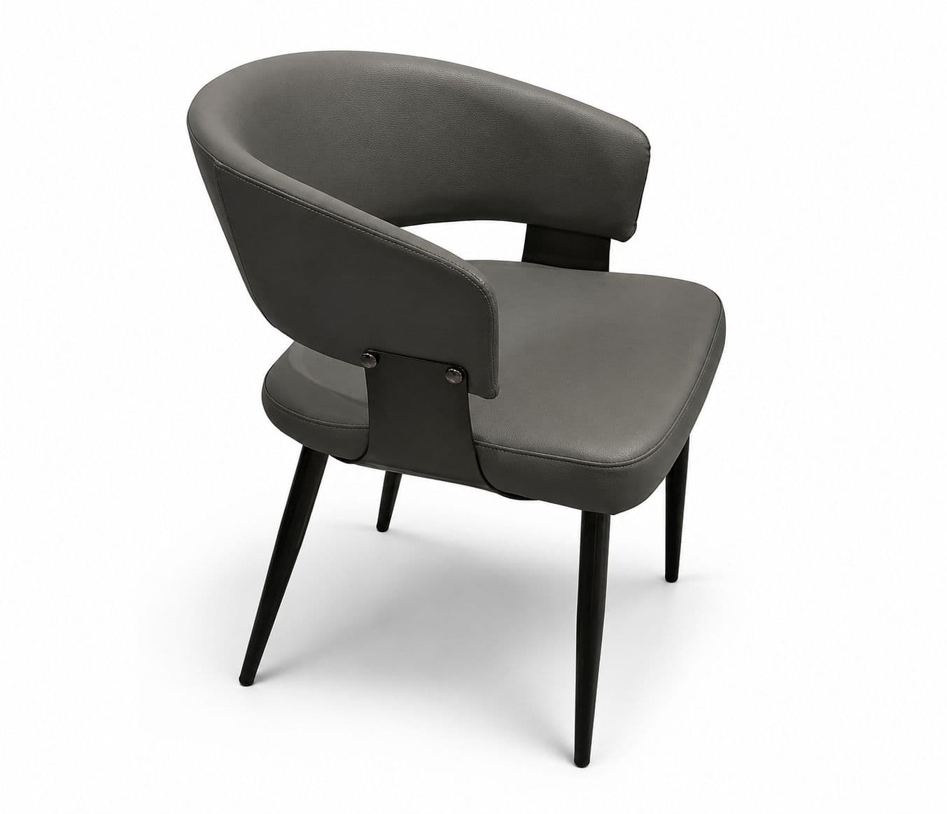 Image 5 for 126 Dining Chair Single Seater Cat Paw Leather Carbon Steel Frame (WH)