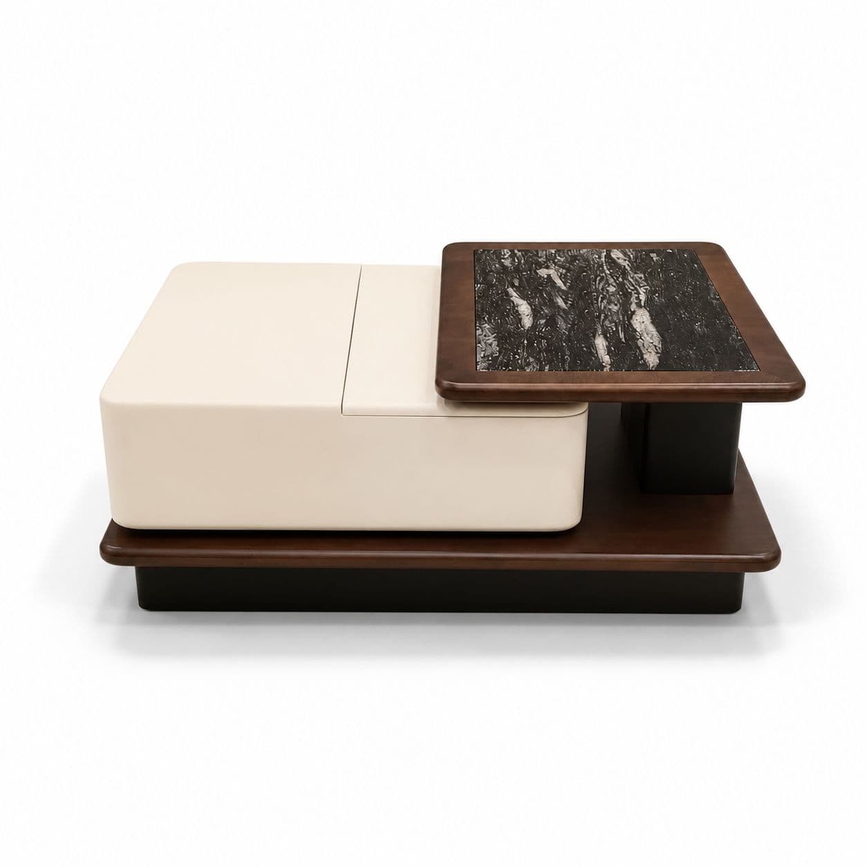 Image 6 for Center Table F59 With Drawers With Marble Top And Wooden Base (HYD)