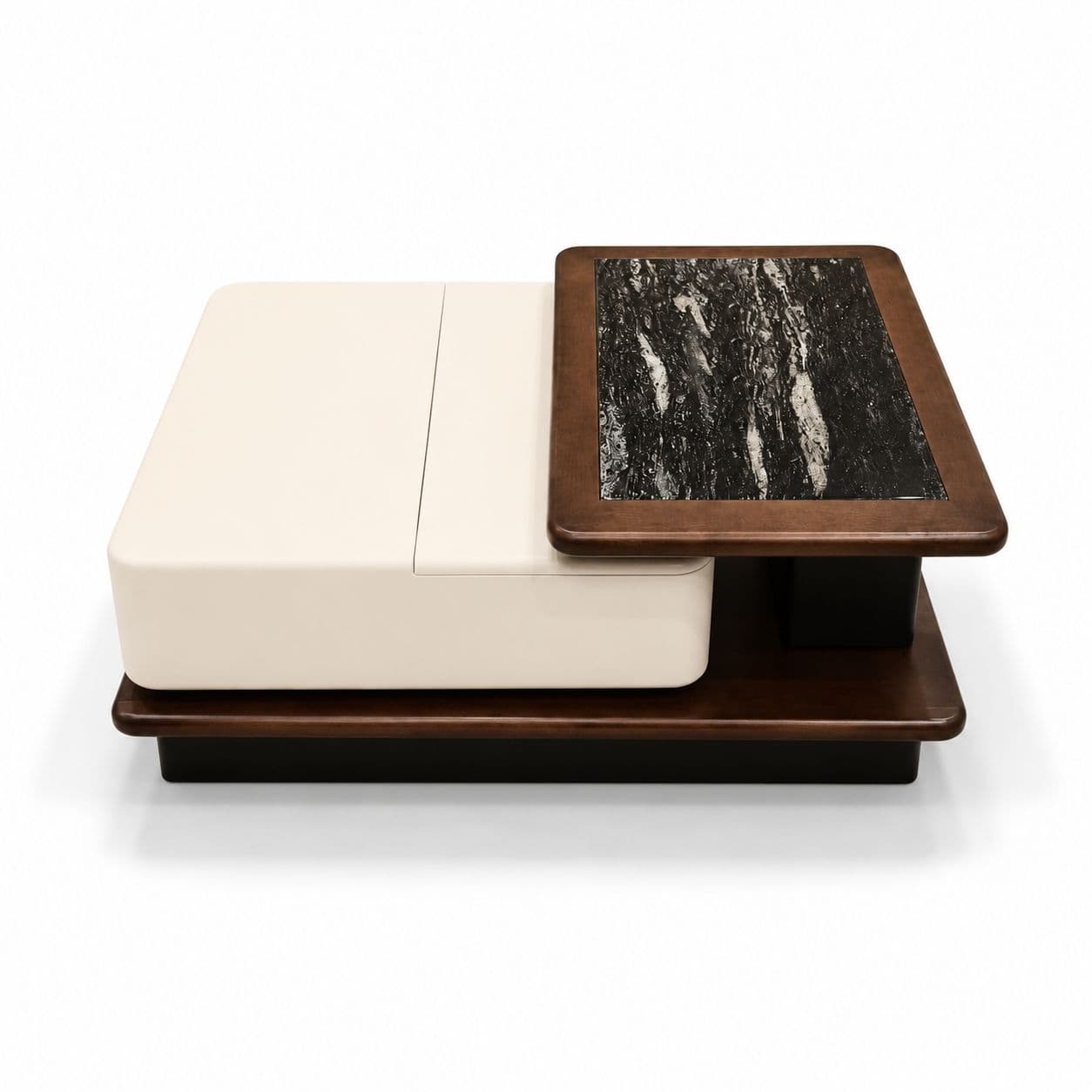 Image 4 for Center Table F59 With Drawers With Marble Top And Wooden Base (HYD)