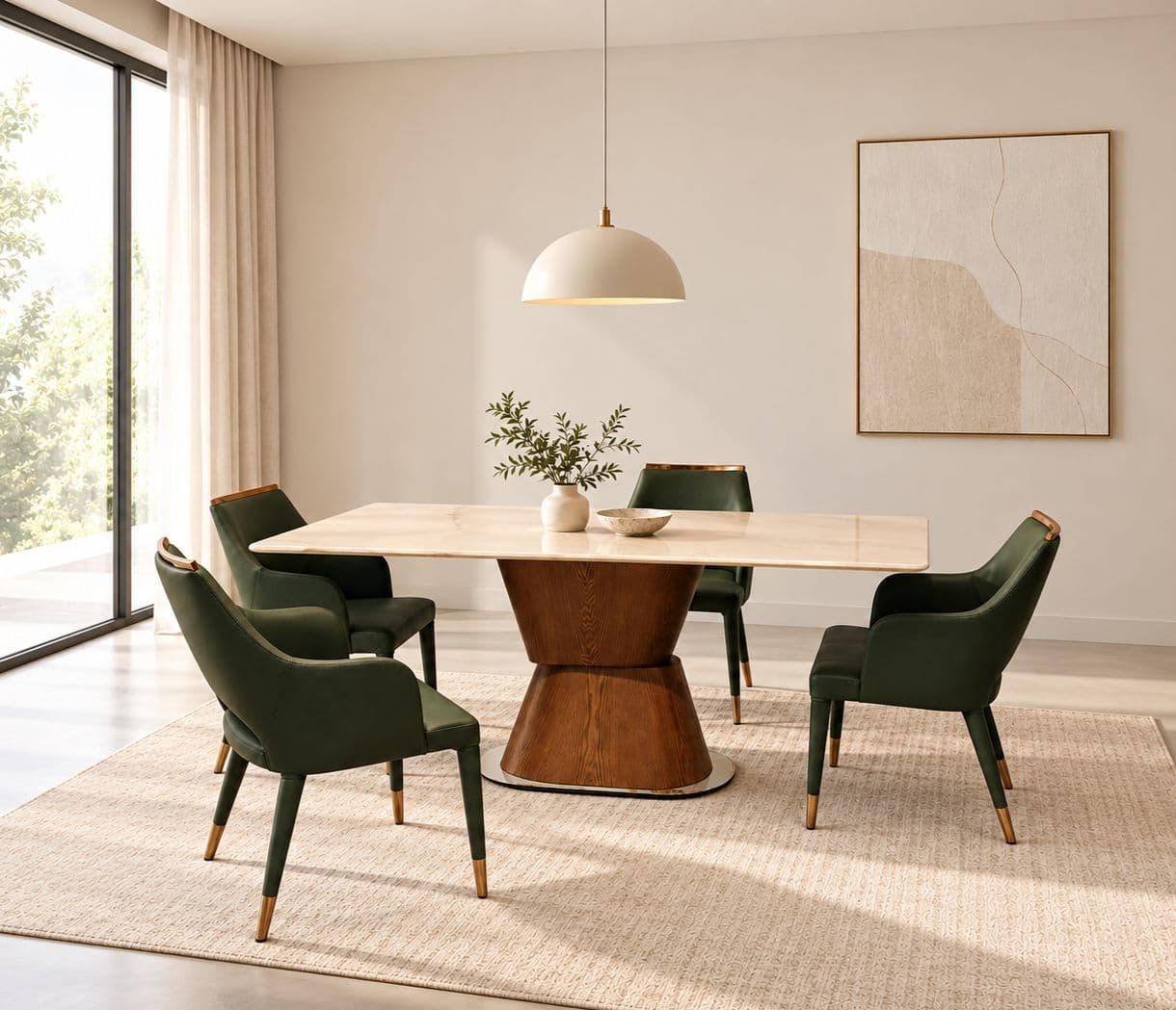 Image 1 for Dining table 4+1 - 1004/CL 1051 Marble Top (CP)