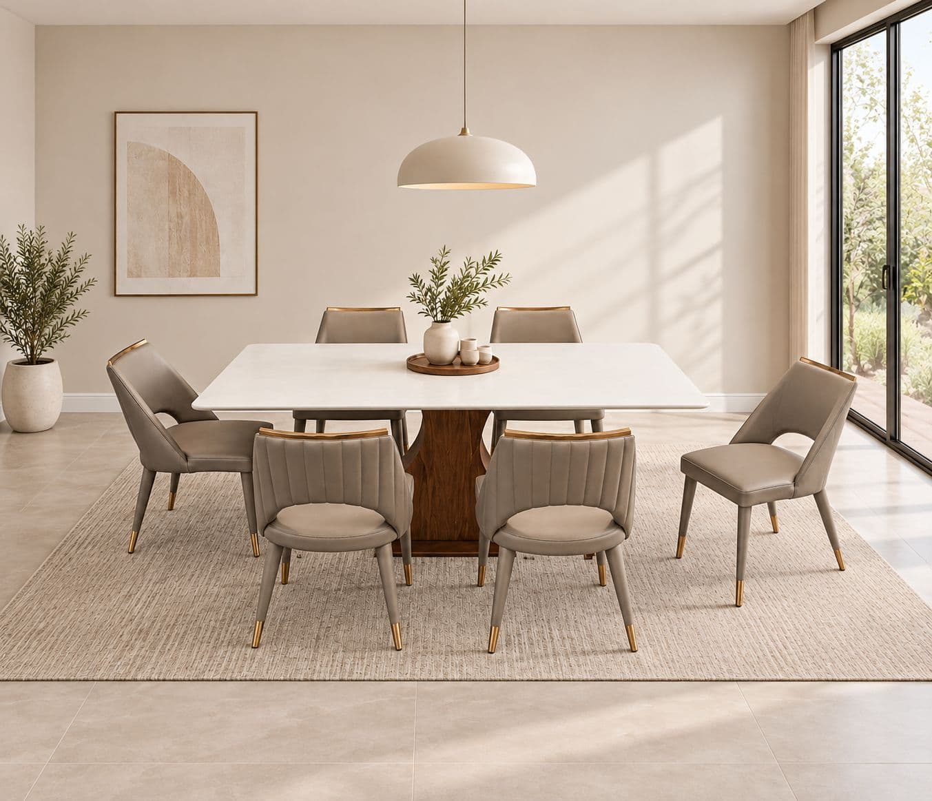 Image 1 for DT 803 Onyex+DC 1058 Grey 1+6 Onyex Marble Top With Ash Wood Base (HYD)(CP)