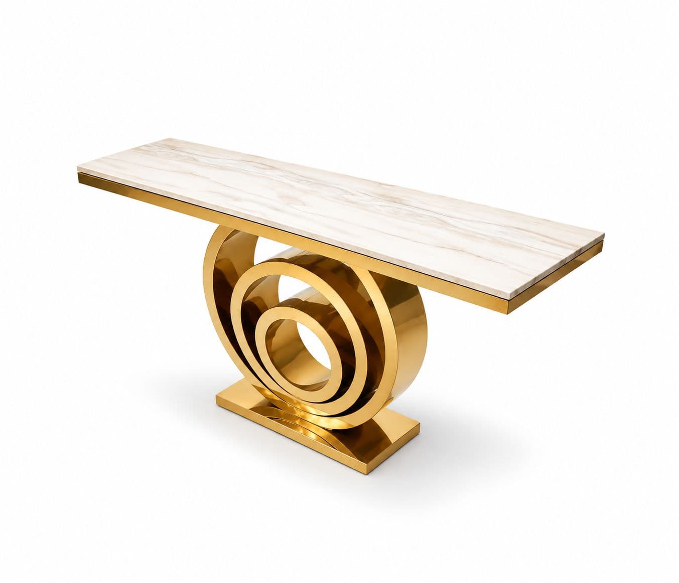 Image 5 for Console 58 Composite Marble Top With Metal PVD Gold Base (HYD OTD)