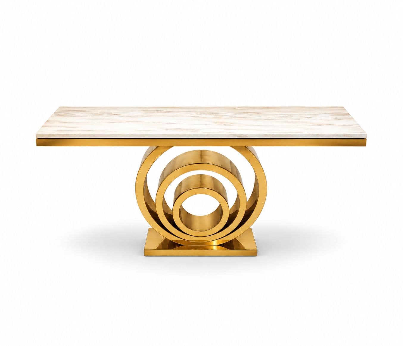 Image 8 for Console 58 Composite Marble Top With Metal PVD Gold Base (HYD OTD)