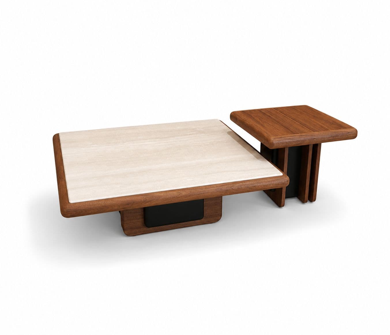 Image 6 for Center Table KD -72 Marble Top With Ash Wood Base And Wood Croner Table (HYD)