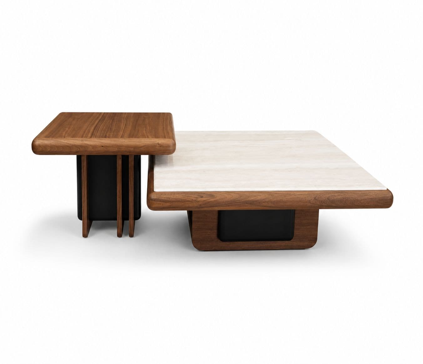 Image 4 for Center Table KD -72 Marble Top With Ash Wood Base And Wood Croner Table (HYD)