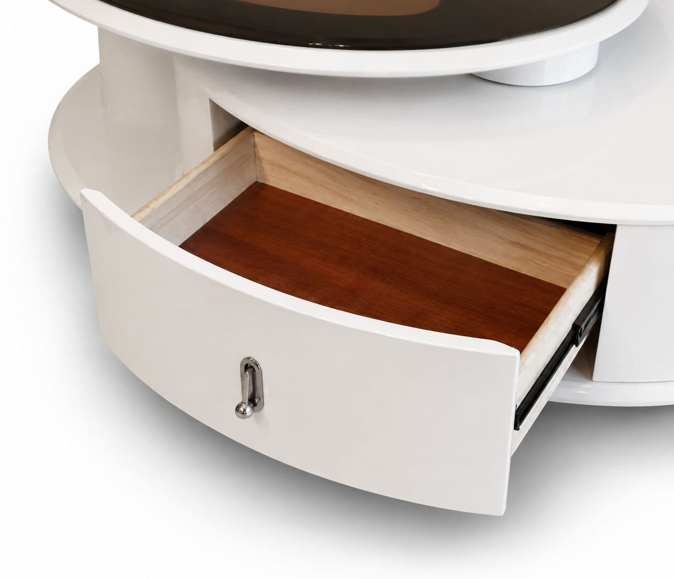 Image 4 for A13 Center Table With Drawers Wood Top With Duco Paint And Glass Top