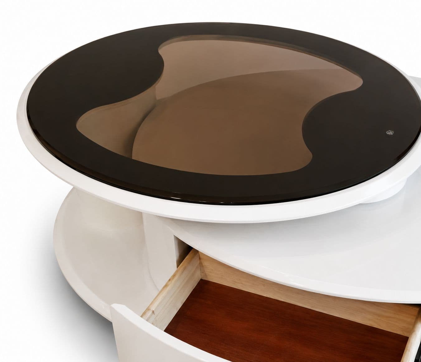Image 5 for A13 Center Table With Drawers Wood Top With Duco Paint And Glass Top