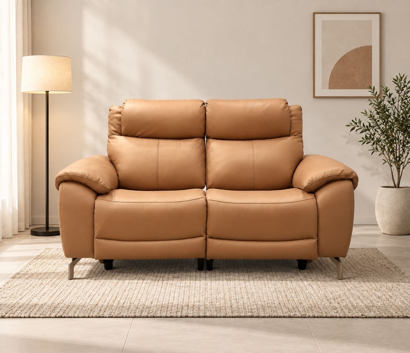 Image 1 for 6660 Electric Recliner + Static 2 Electric Pure Leather Body Touch (WH)