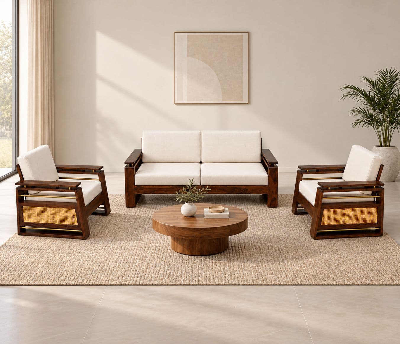 Vrinda Sofa Set 3+1+1 Seater (WH)