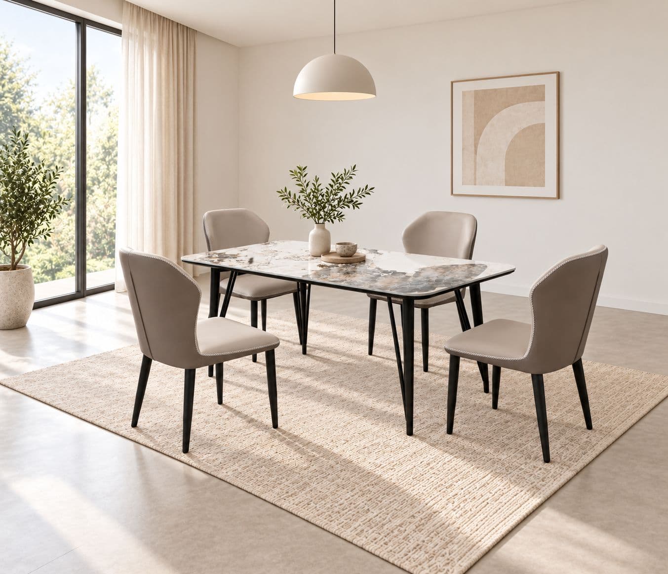 P130 Pandora /808 Dining Set 1+4 Seater (BSK)