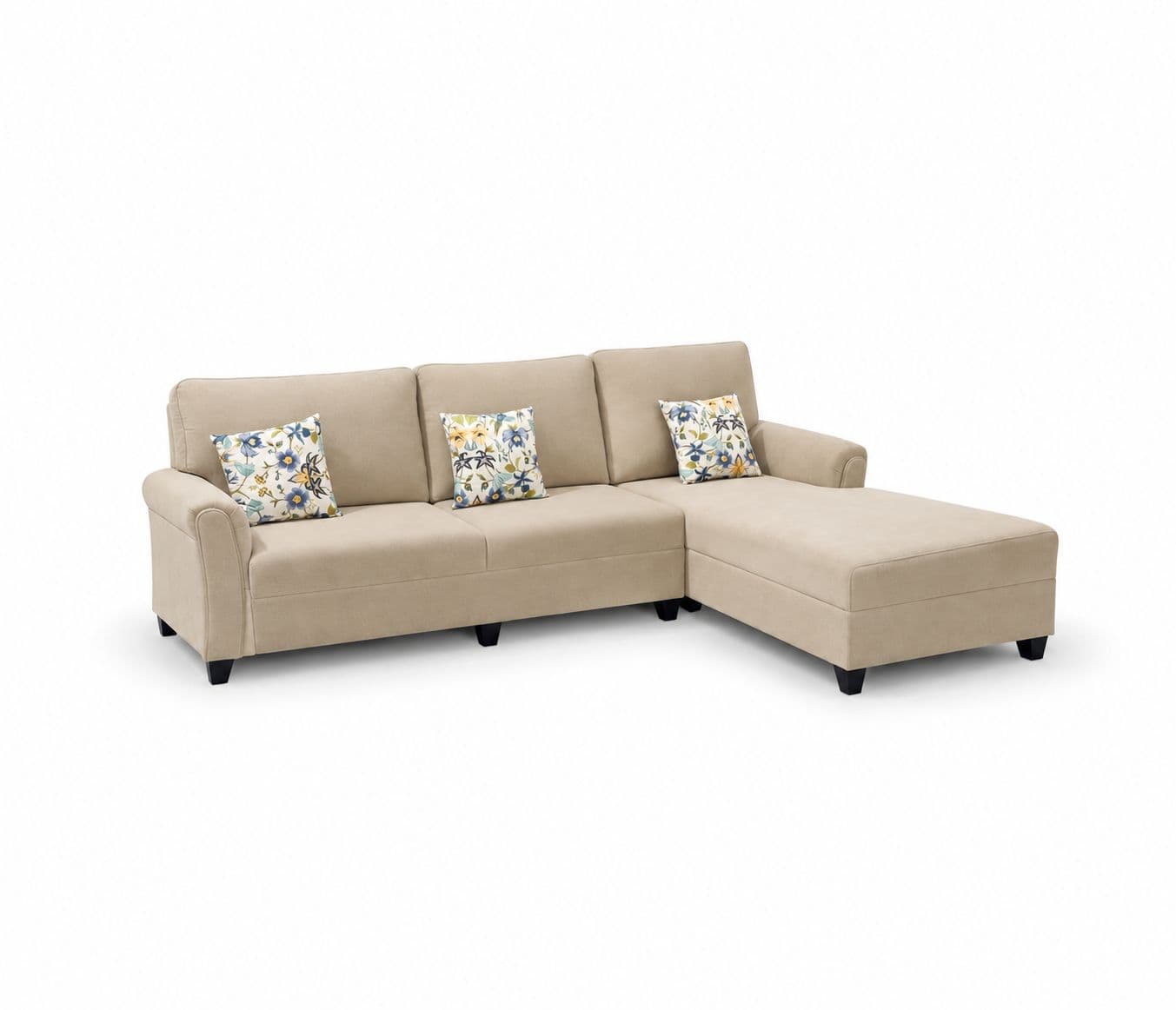 Image 6 for Aldo Sofa 3+Lounger With Cotton Jute Fabric (BTM)