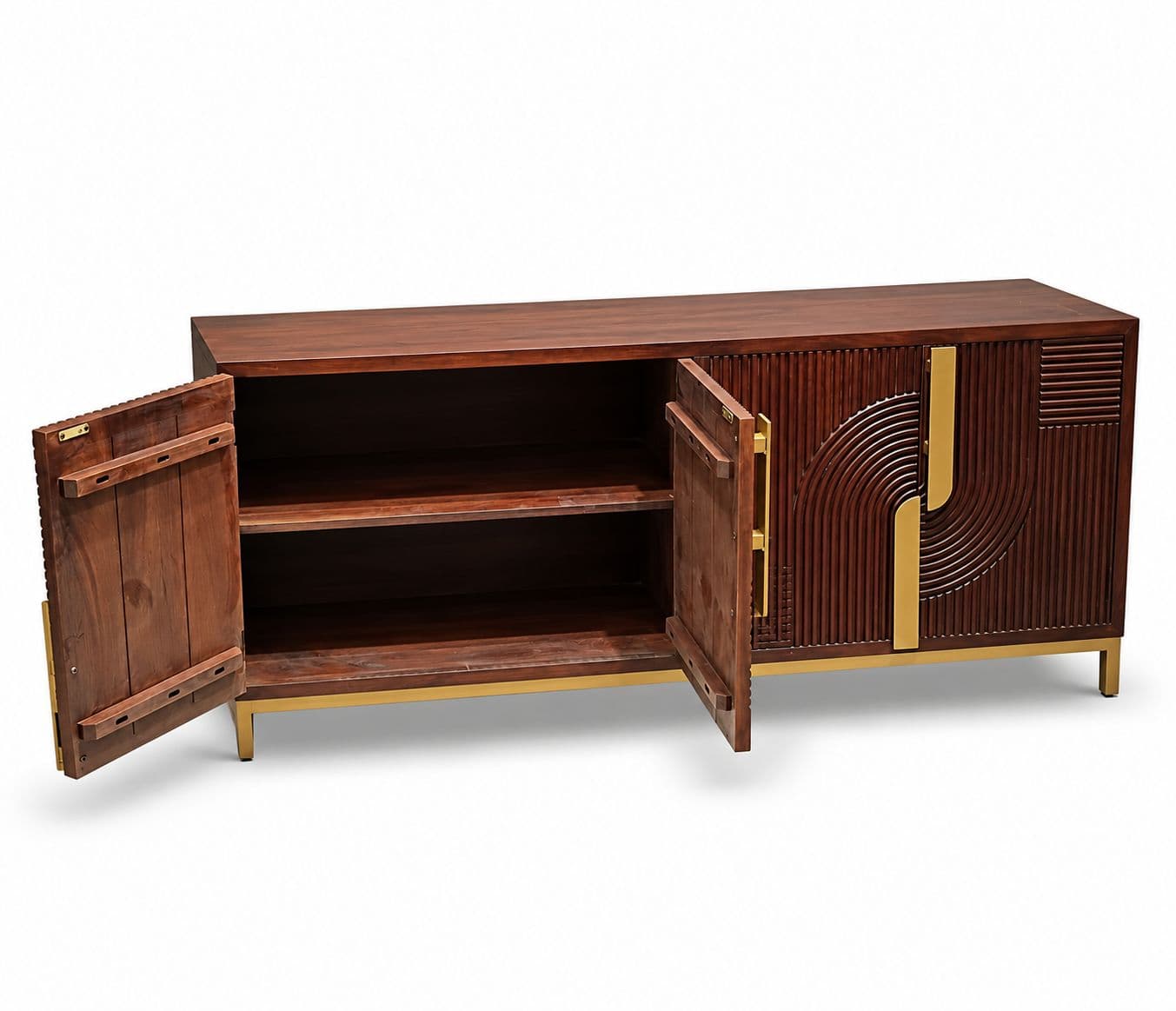 Image 5 for Fluted Side board With 4 Door Size 69"wX16"dX32" H (BSK OTD)