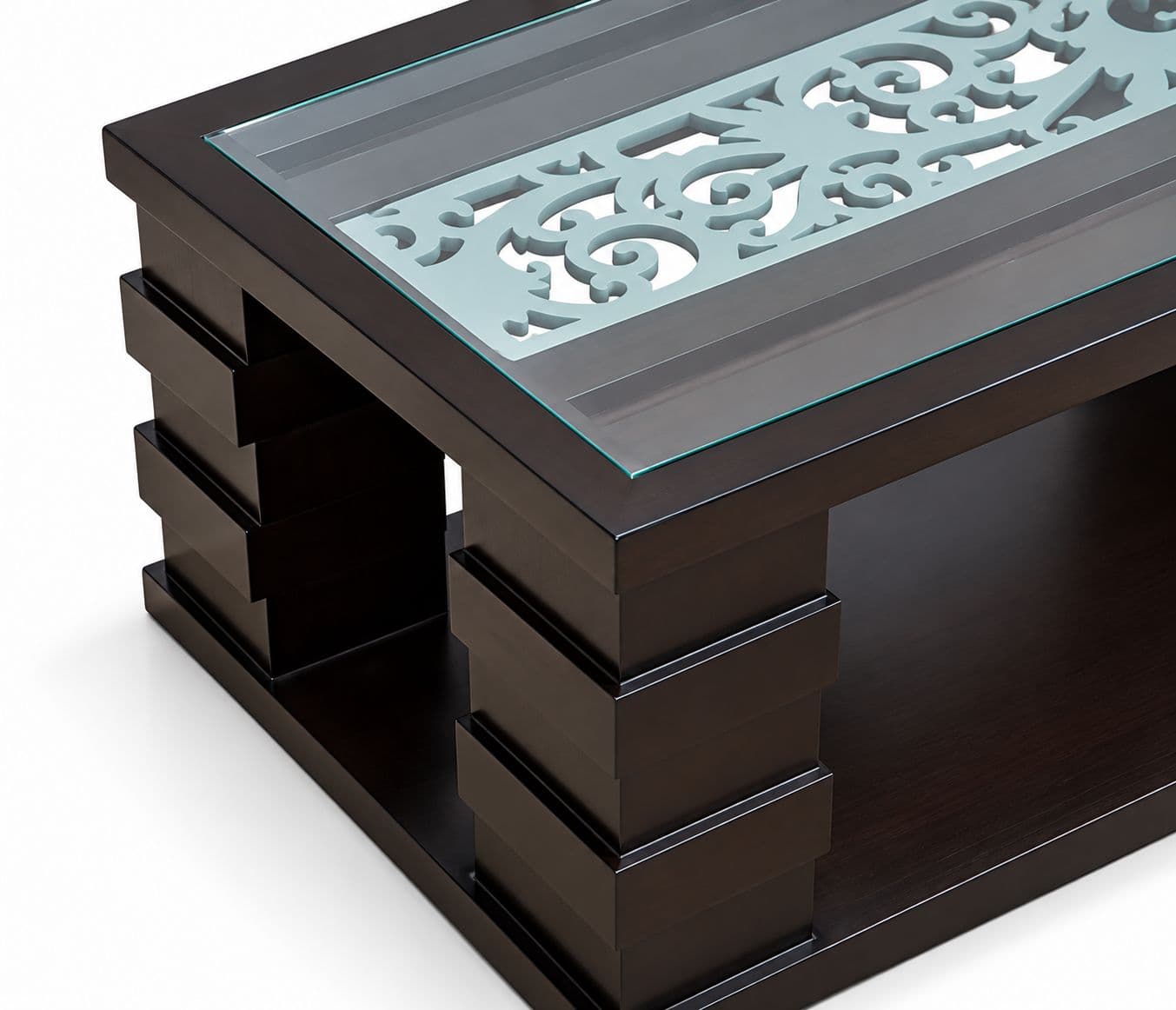 Image 3 for Silver Jalli Center Table With Glass Top (BTM OTD)