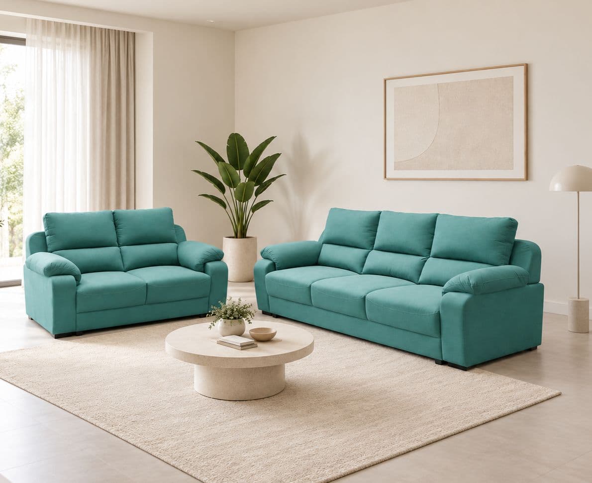 Image 1 for BMW Sofa Set 3+2 Seater Velvet Suede Fabric (EC OTD)