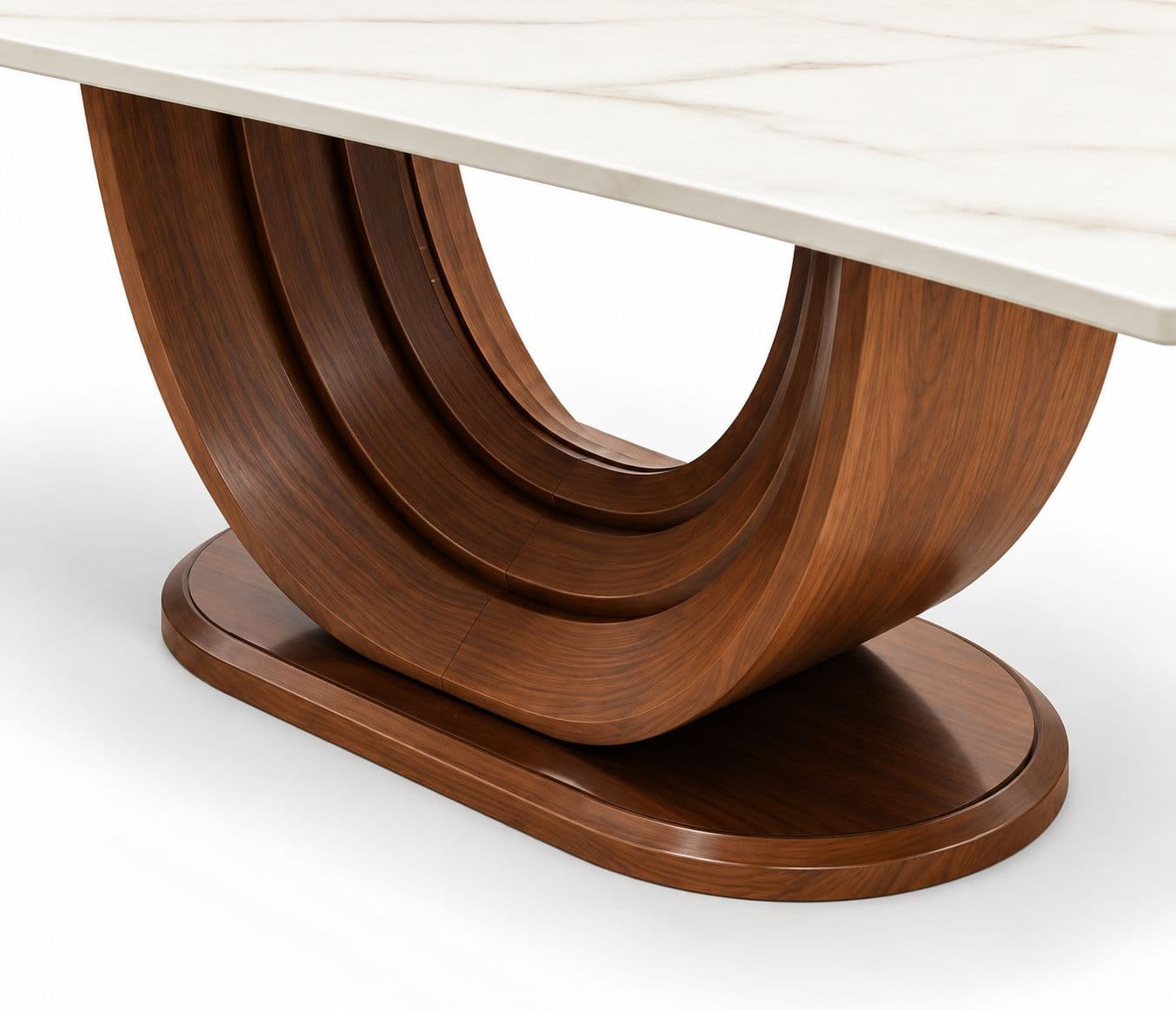 Image 8 for Dining Set 1+6 Seater 1093/3658-2/DC2303 Marble Top With Ash Wood Base With Metal Strip (HYD)