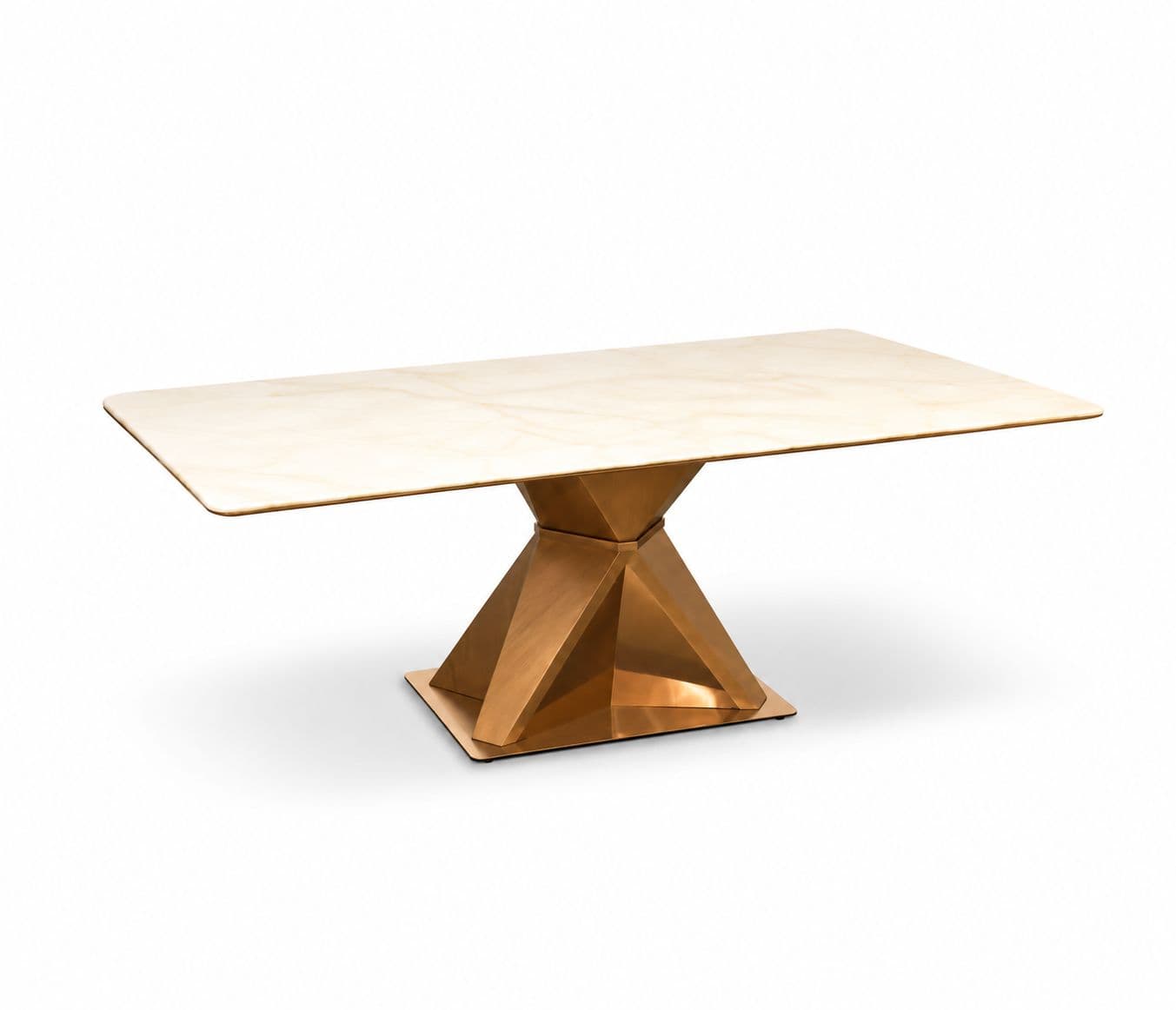 Image 10 for Dining Set 1+6 Seater H-31 / DC 2523/ Onyex Marble Top 170X90 With Ash Wood Base With Metal Strip (HYD)