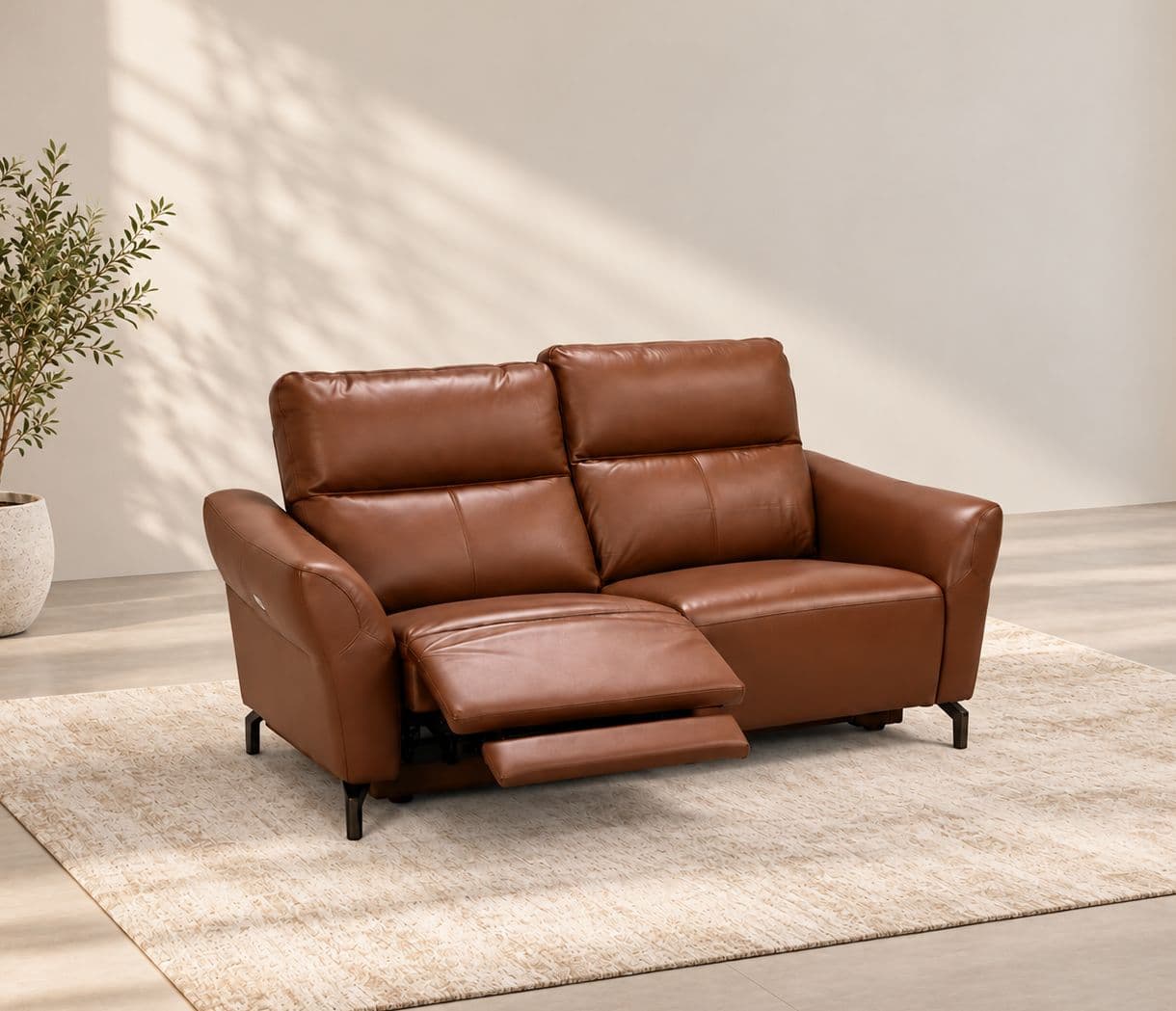 Image 1 for 3935- 3+2 Imported Sofa Set Electrical Recliner Seater -E-B1125-65 Brown Half Leather (WH)(HYD)