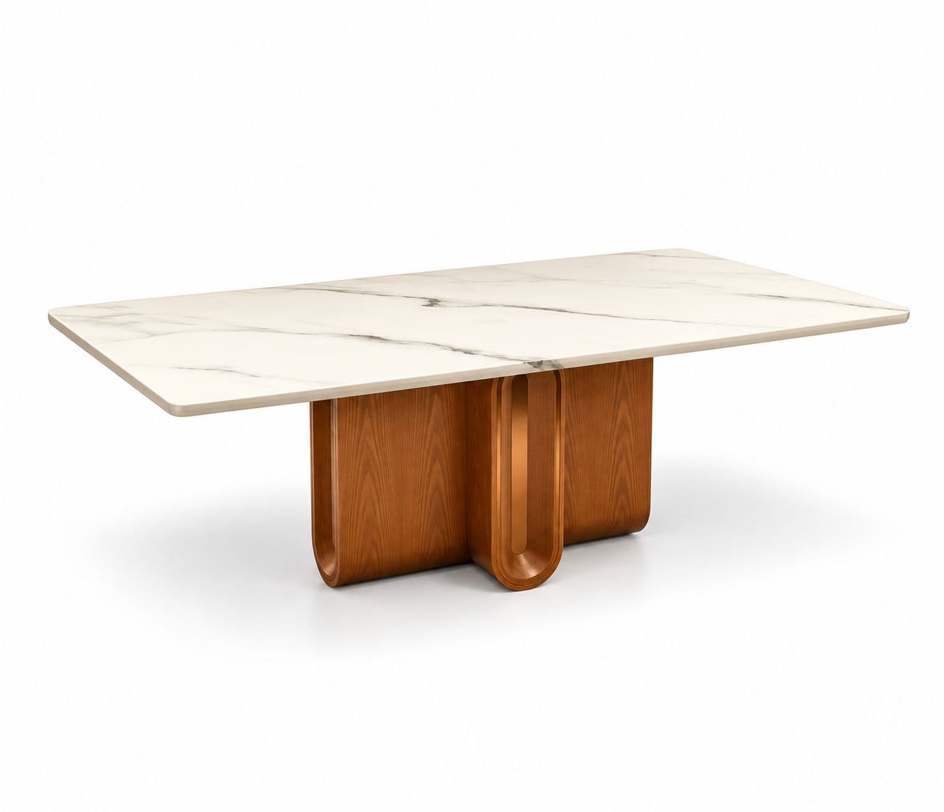 Image 13 for Dining Set 1+6 Seater 1036/SY53-2/ DC 710 Marble Top With Ash Wood Base With Metal Strip (HYD)