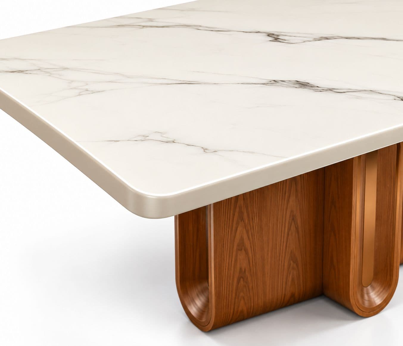 Image 11 for Dining Set 1+6 Seater 1036/SY53-2/ DC 710 Marble Top With Ash Wood Base With Metal Strip (HYD)