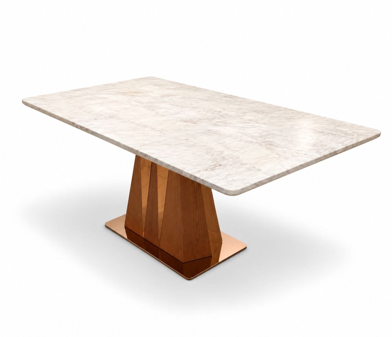 Image 11 for Dining Set 1+6 Seater H22/134-3/DC2305 Marble Top With Ash Wood Base With Metal Strip (HYD)