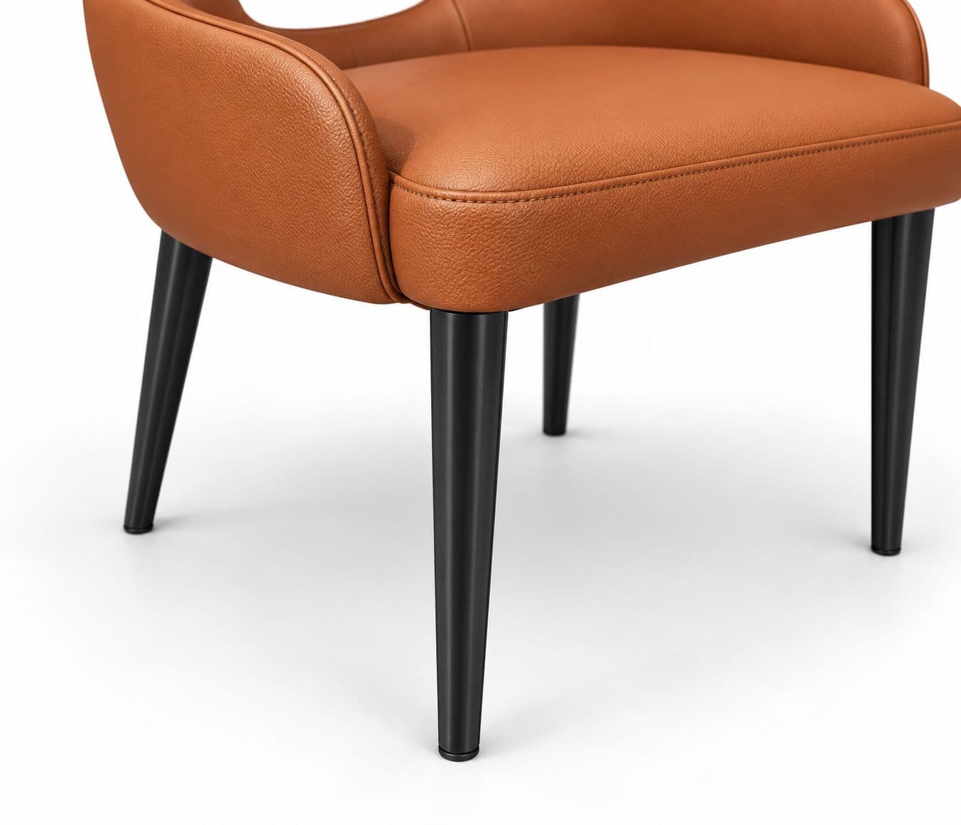 Image 4 for 131 Orange Dining Chair Single Seater Cat Paw Leather Carbon Steel Frame (WH)