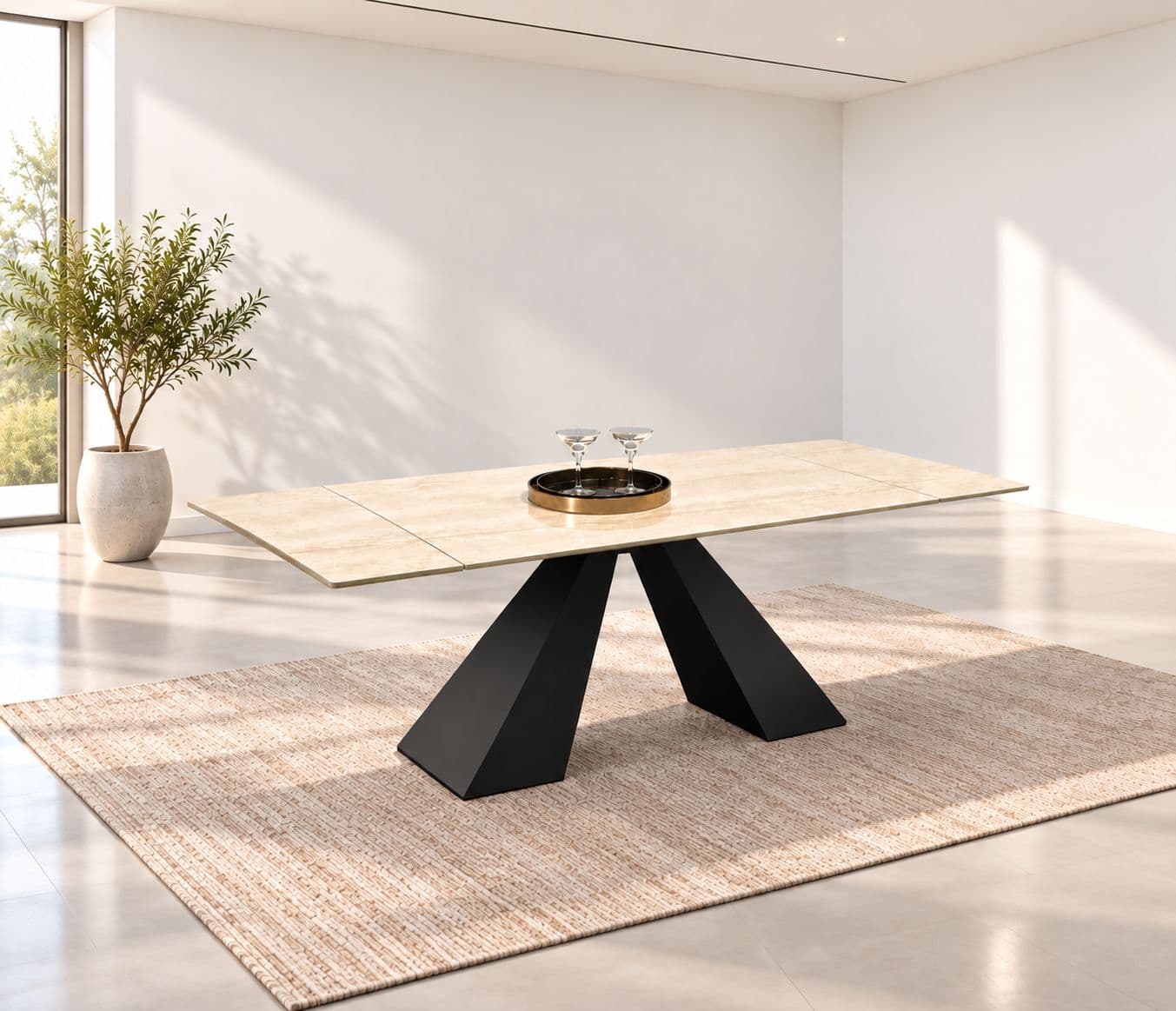 1901 Dining Table Marble Top (WH)