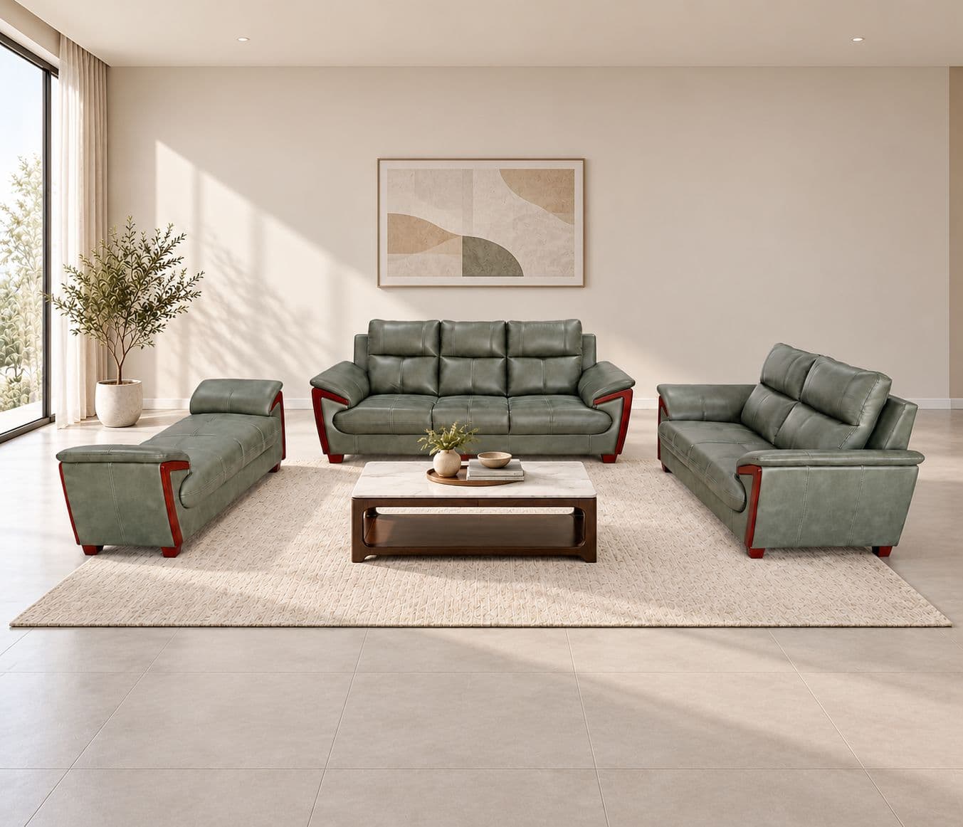 Oslo Design Sofa 3+2+D Seater With Micro Suede Fabric (BTM)