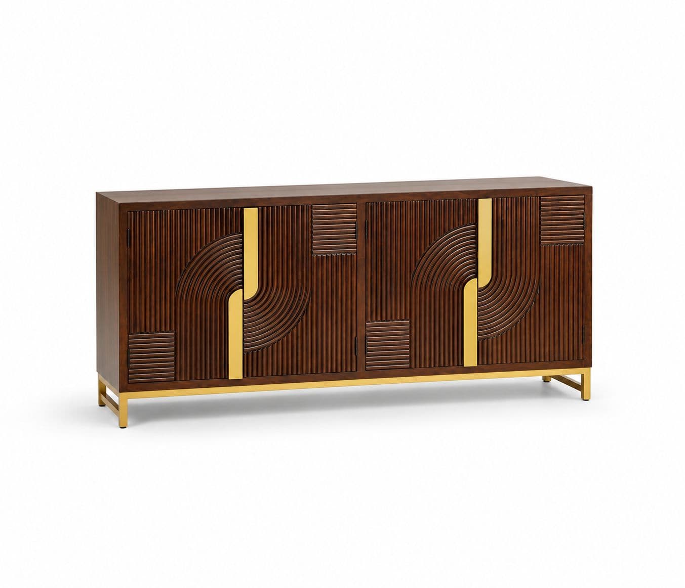 Image 4 for Fluted Side board With 4 Door Size 69"wX16"dX32" H (BSK OTD)