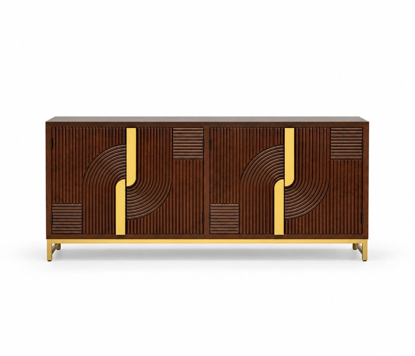 Image 6 for Fluted Side board With 4 Door Size 69"wX16"dX32" H (BSK OTD)