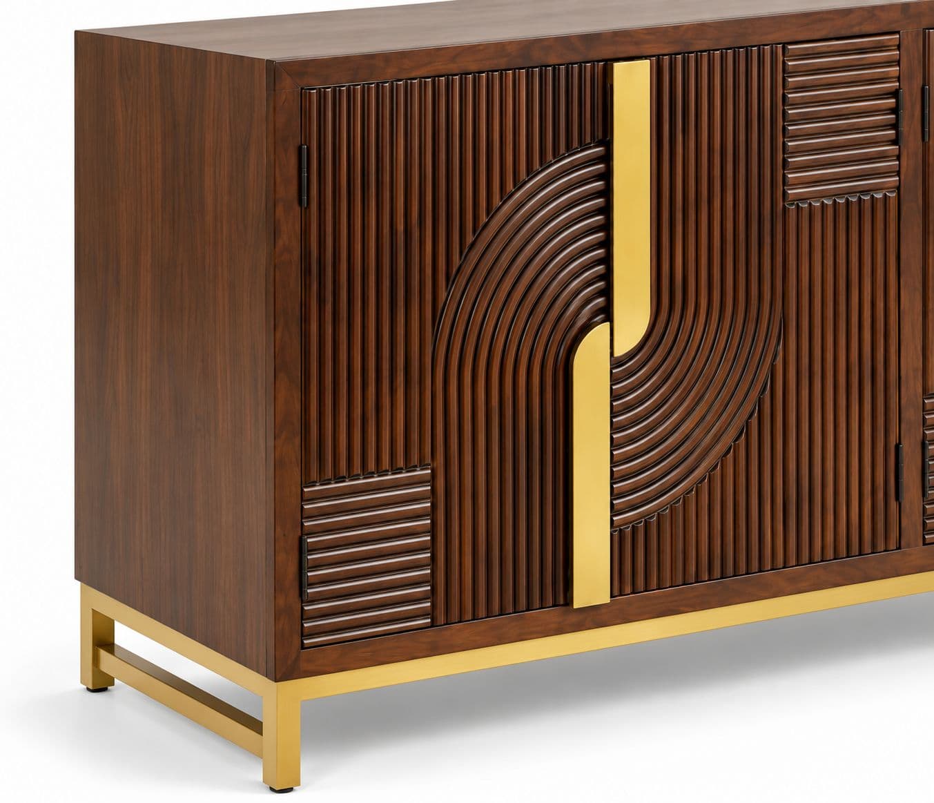 Image 9 for Fluted Side board With 4 Door Size 69"wX16"dX32" H (BSK OTD)