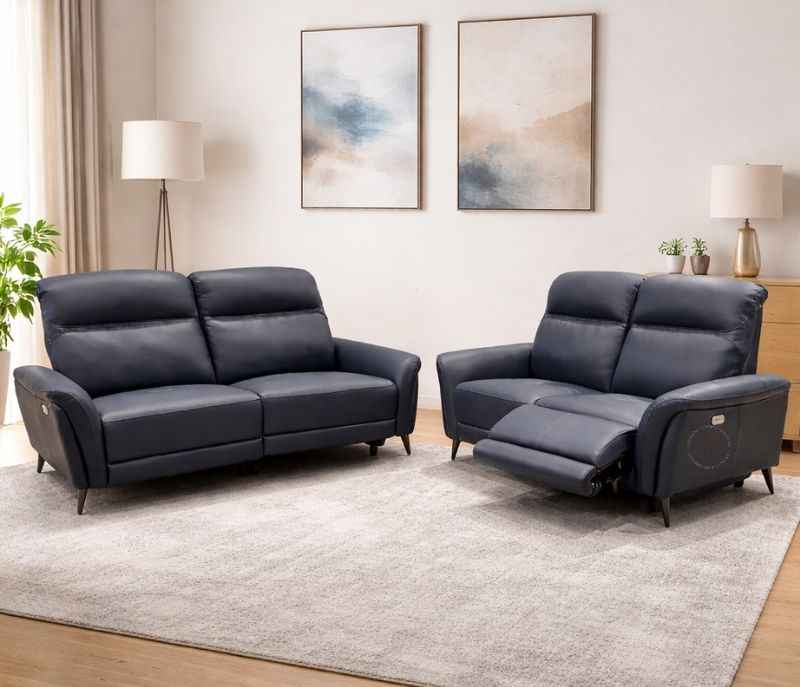 Image 1 for 6664 Electric Recliner Leather Half 3+2 (CP)(EC)
