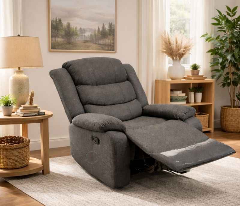 Illinois 9267 Single Manual Recliner Jute Fabric (HYD OTD)