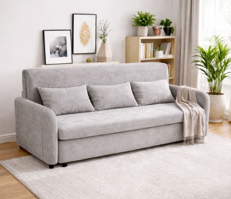 Image 1 for 9923 Sofa Cum Bed 2 Seater Velvet Fabric (WF)