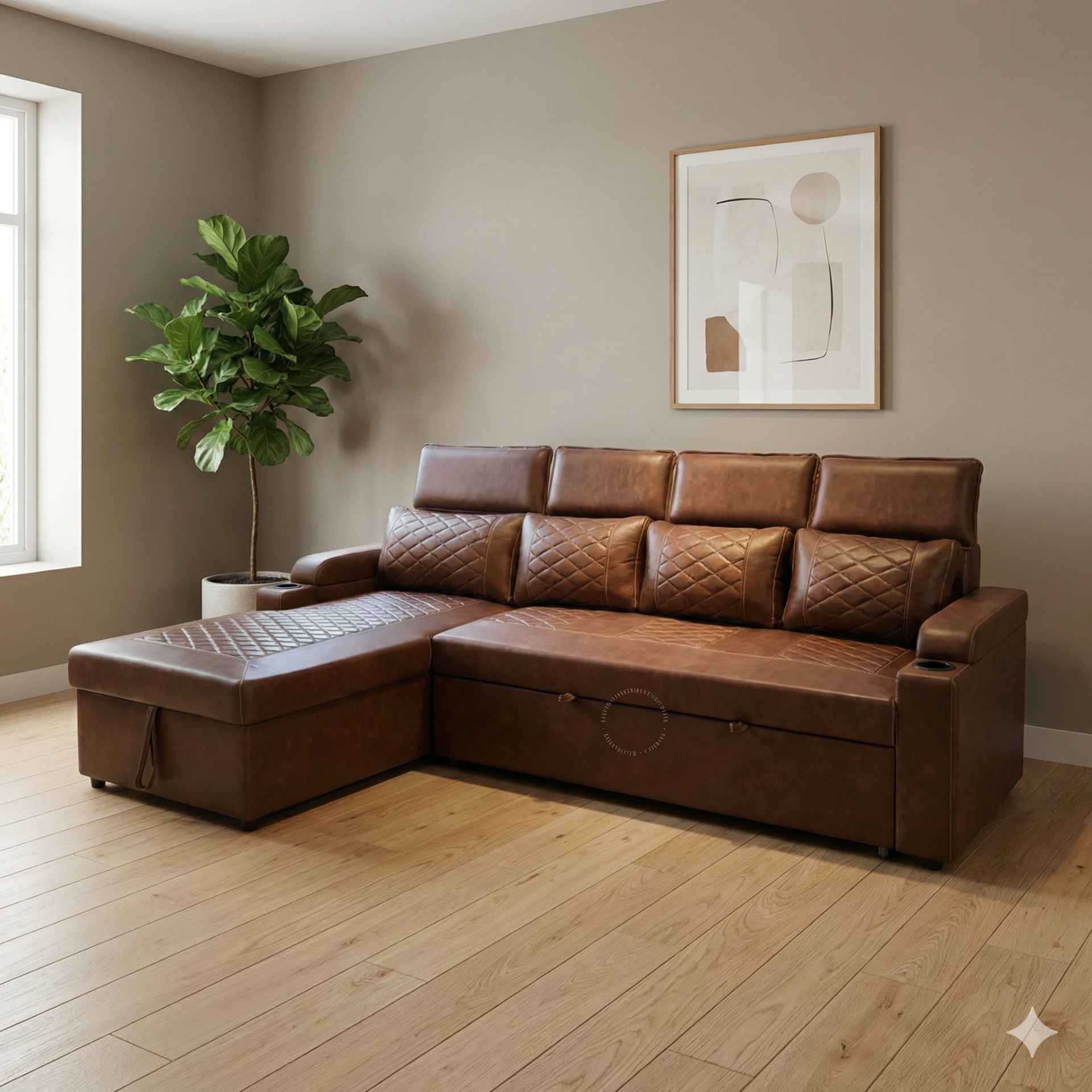 Image 1 for Dreamer 3+Lounger Sofa Cum Bed Micro Suede Fabric (KORA)(BWD)(BTM)(HYD)(SKN)(EC)
