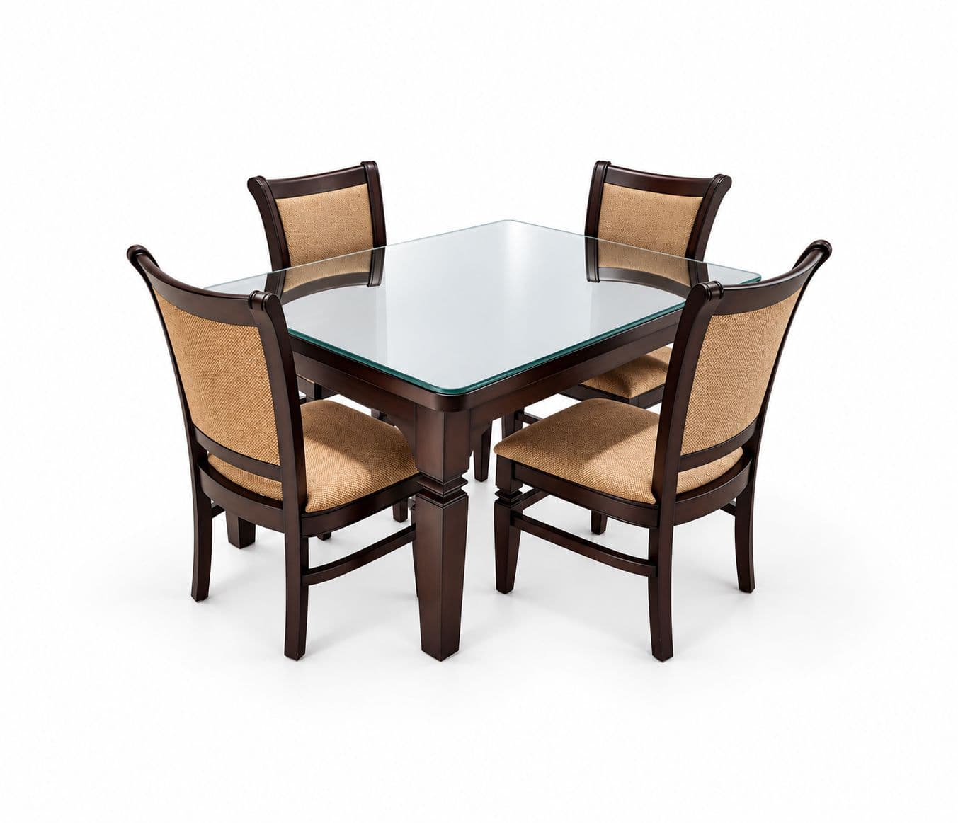 Image 5 for Classic 44 Dining Table 1+4 Seater With Glass Top (WH)