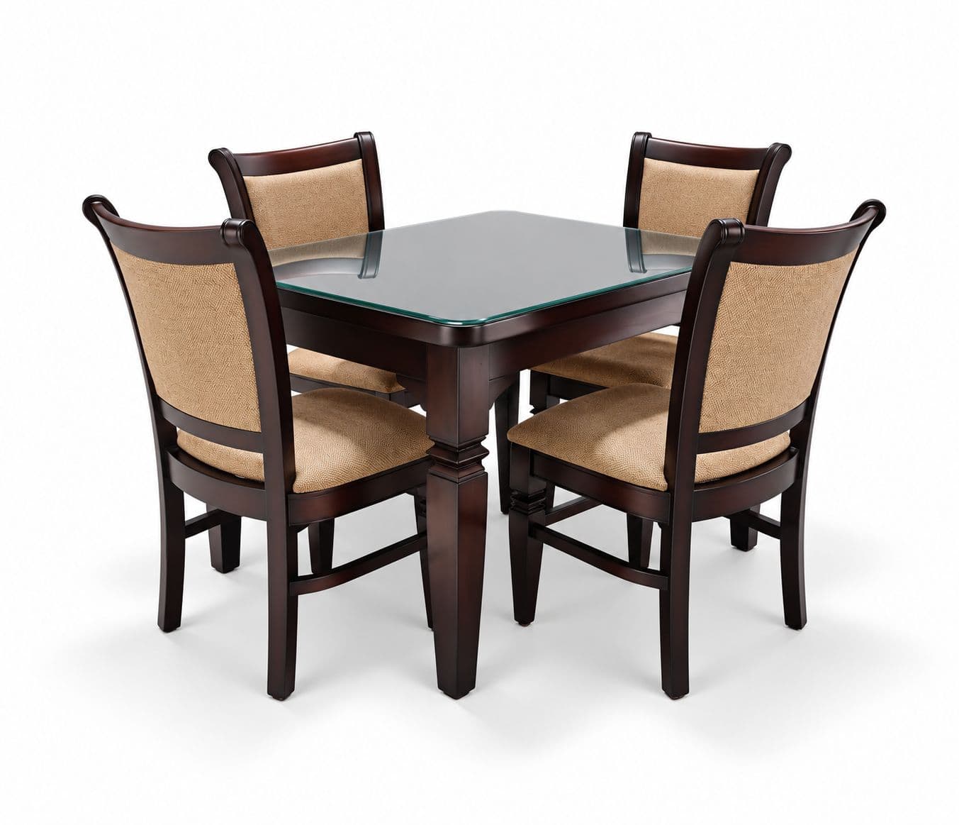Image 6 for Classic 44 Dining Table 1+4 Seater With Glass Top (WH)