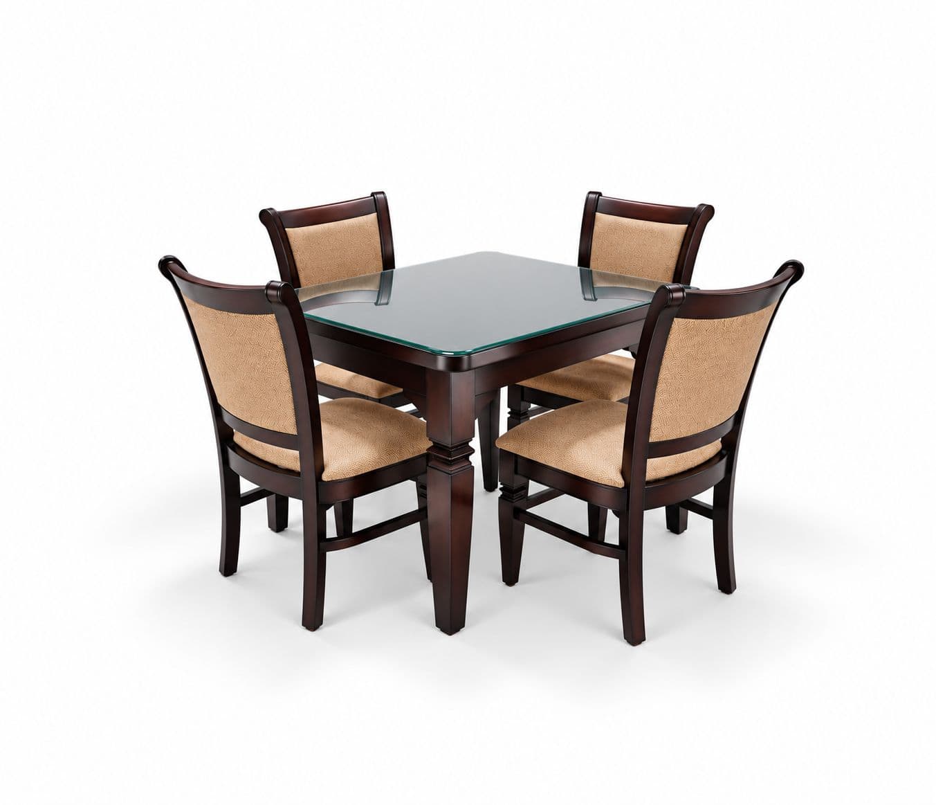 Image 3 for Classic 44 Dining Table 1+4 Seater With Glass Top (WH)