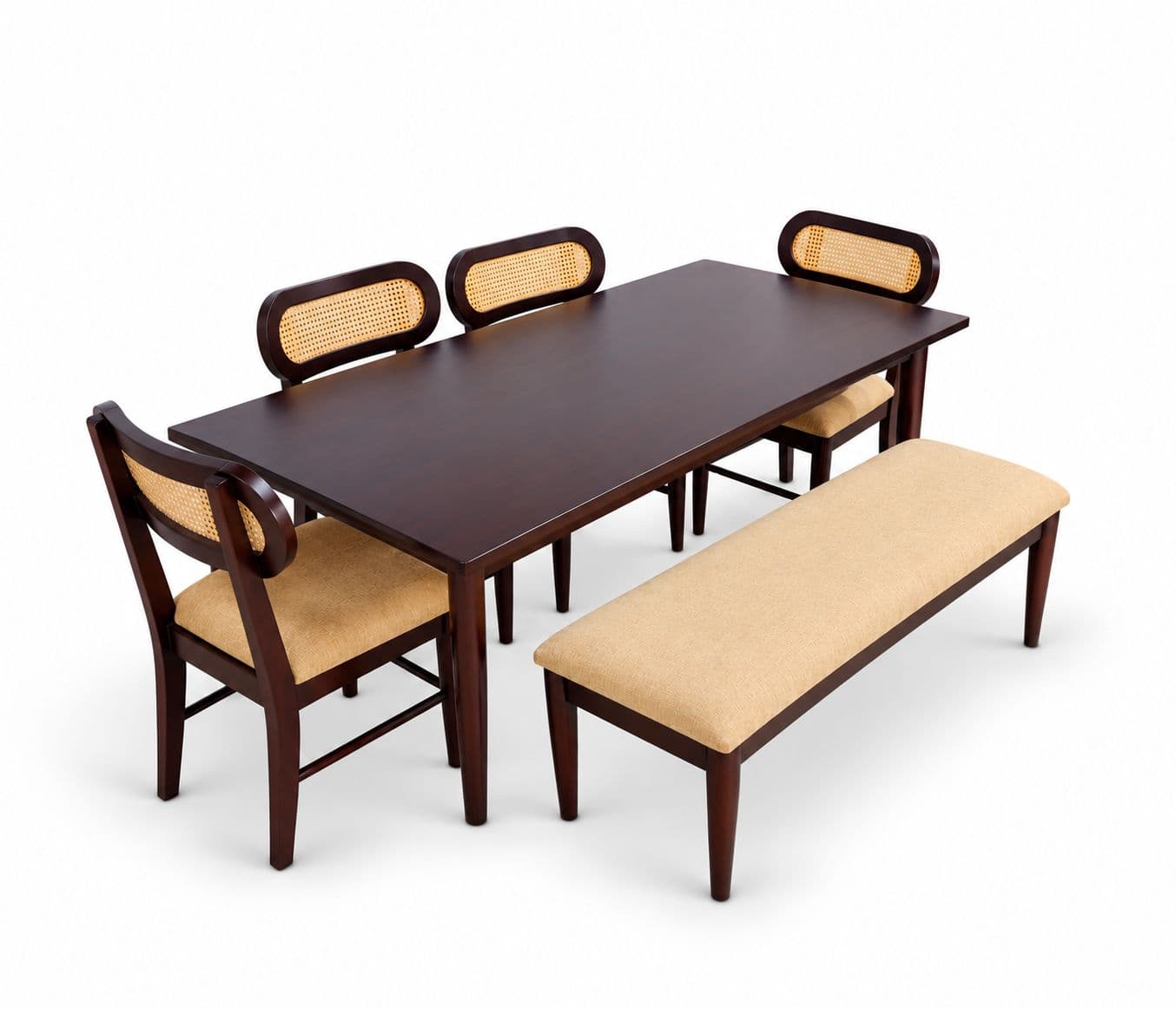 Image 3 for Catalog Dining Table 1+4+B With Wood (WH)