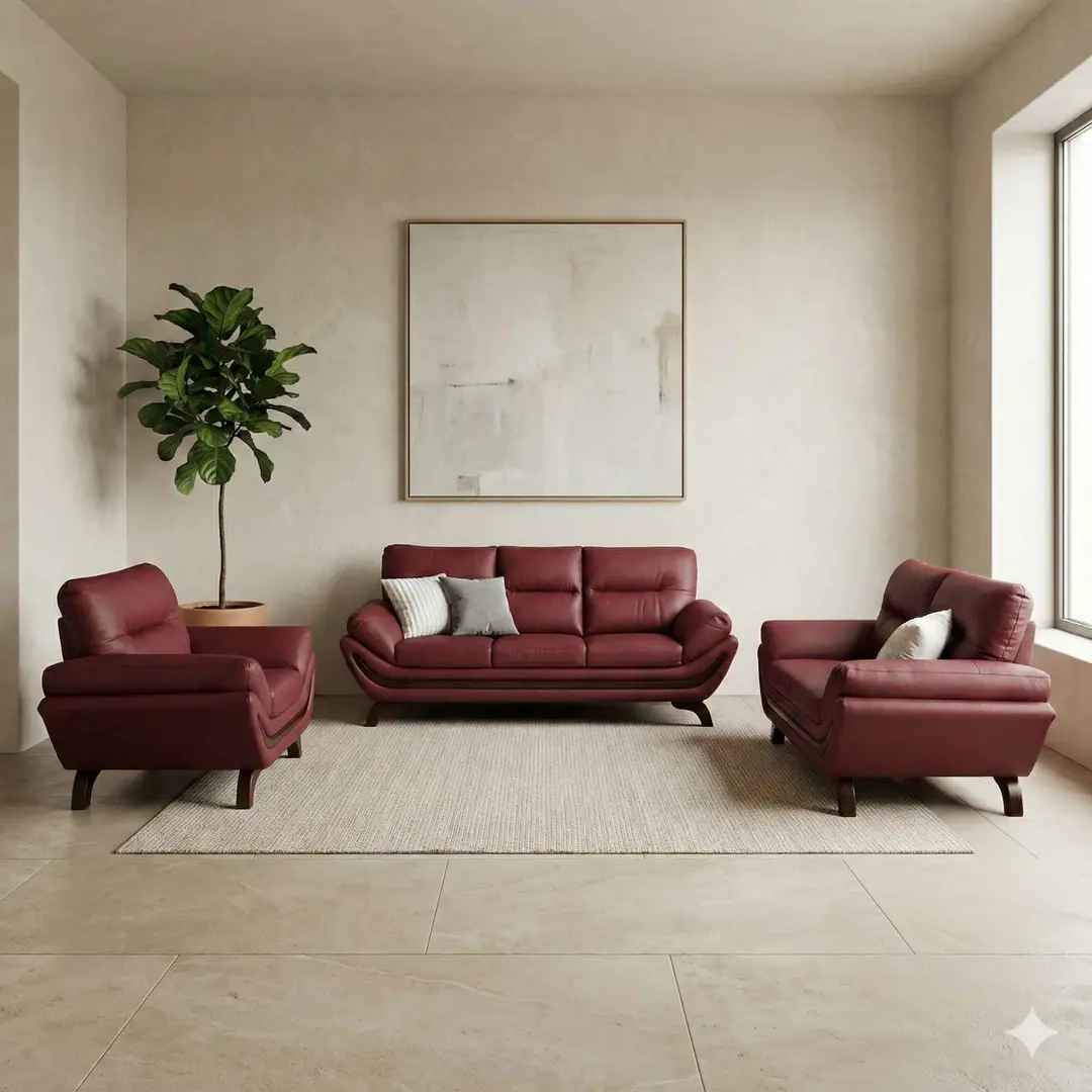 Image 1 for Florida 3+2+1 Seater Sofa Leather (Marron) (LGB)(BS-EC)