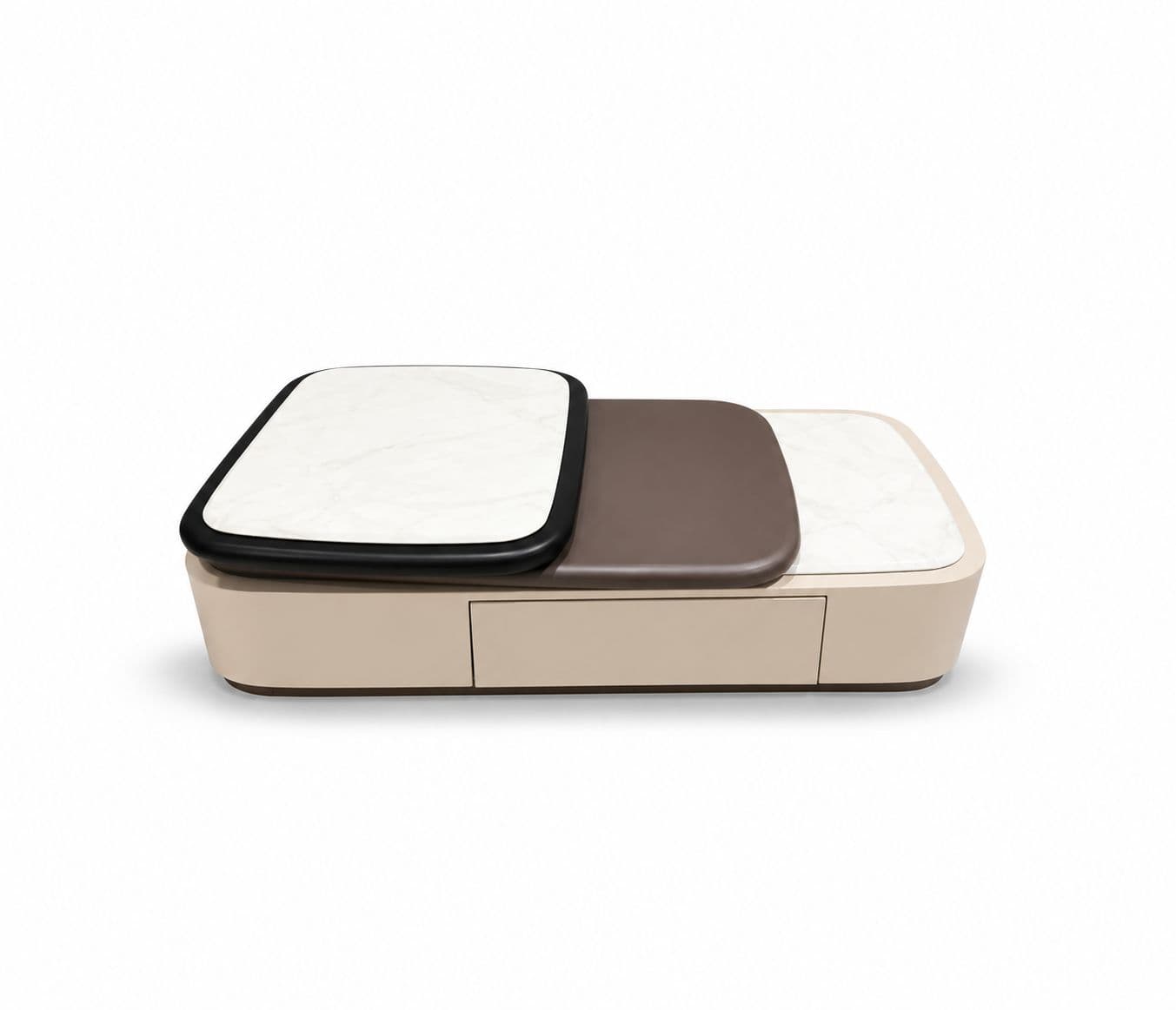 Image 5 for F006B Center Table With Marble Top And Wooden Base With Duco Finish (HYD)