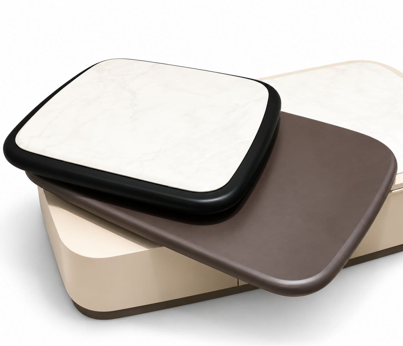 Image 6 for F006B Center Table With Marble Top And Wooden Base With Duco Finish (HYD)