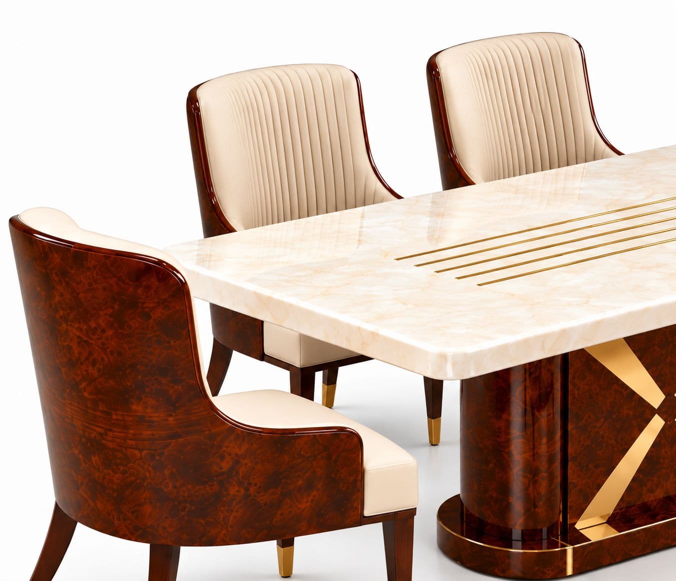 Image 4 for M13 Dining Full Set 1+6 Seater Marble Top With C02 Chairs And B11 Base (PKJ)