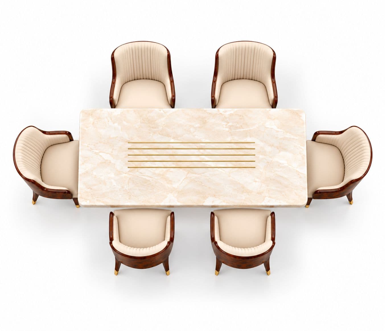Image 5 for M13 Dining Full Set 1+6 Seater Marble Top With C02 Chairs And B11 Base (PKJ)