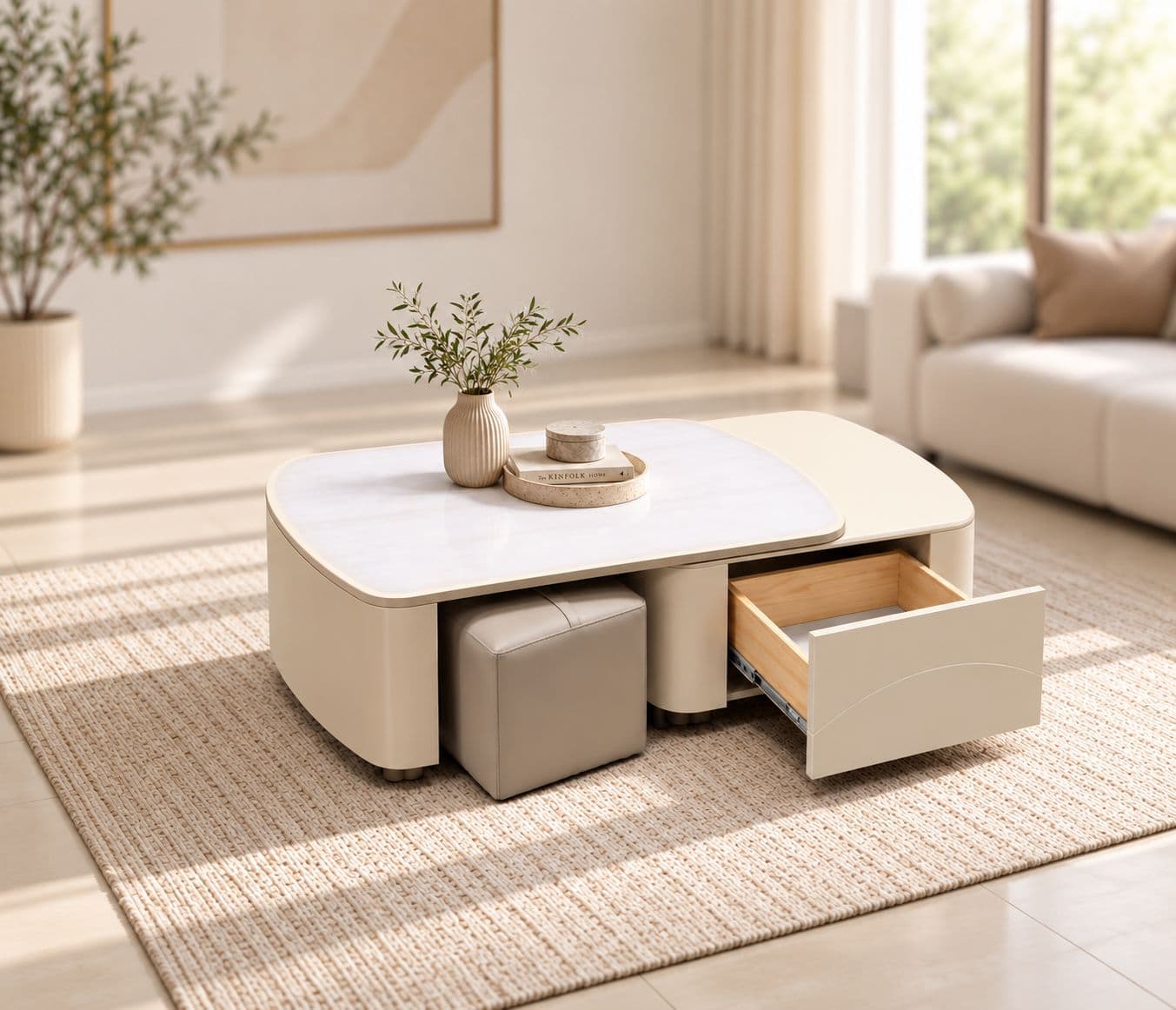 Image 1 for XY-806B Coffee Table With 2 Side Drawes Storage (HYD OTD)